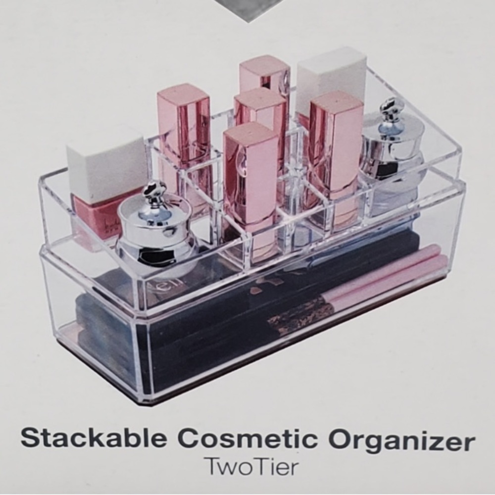 Sorbus Two Tier Cosmetic Beauty Storage Organizer 11 Slot Clear BNIB